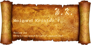 Weigand Kristóf névjegykártya